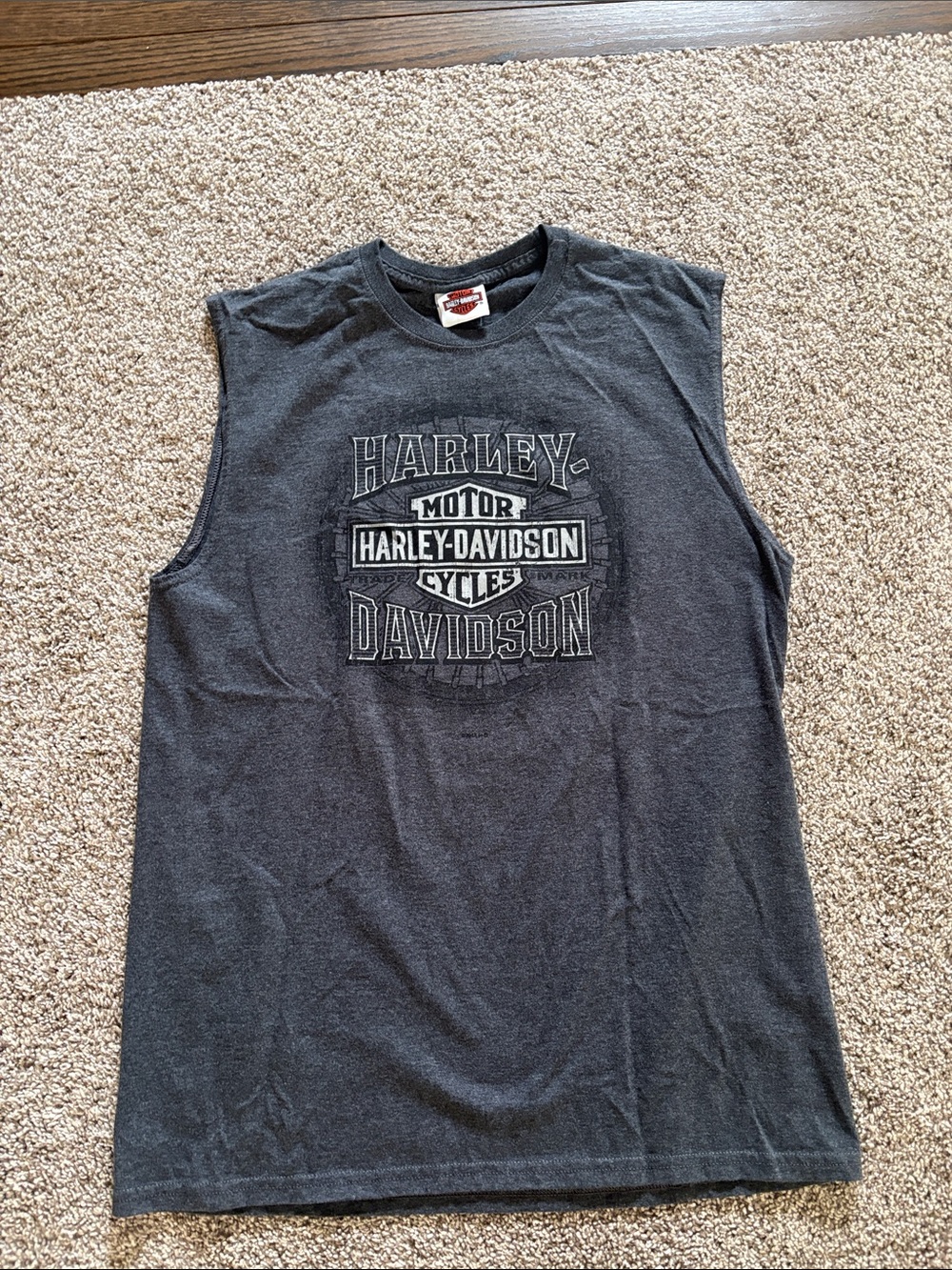 Harley-Davidson Dark Gray Sleeveless Logo Tank Top